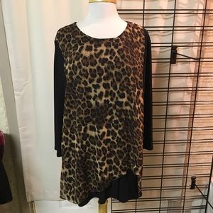 New Plus Size Animal Print Top